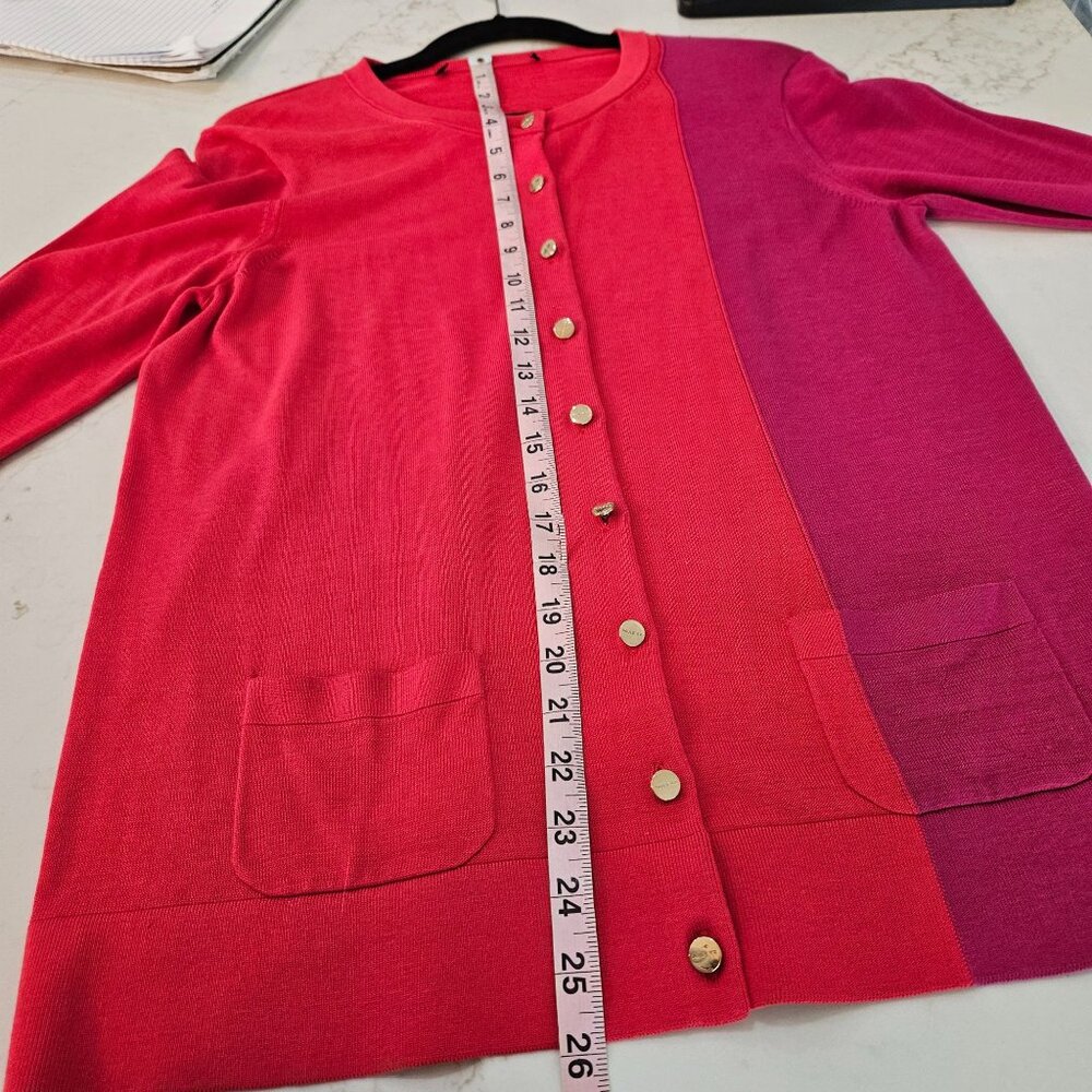 Paule Ka Cardigan Sweater Large Color Block Silk … - image 7